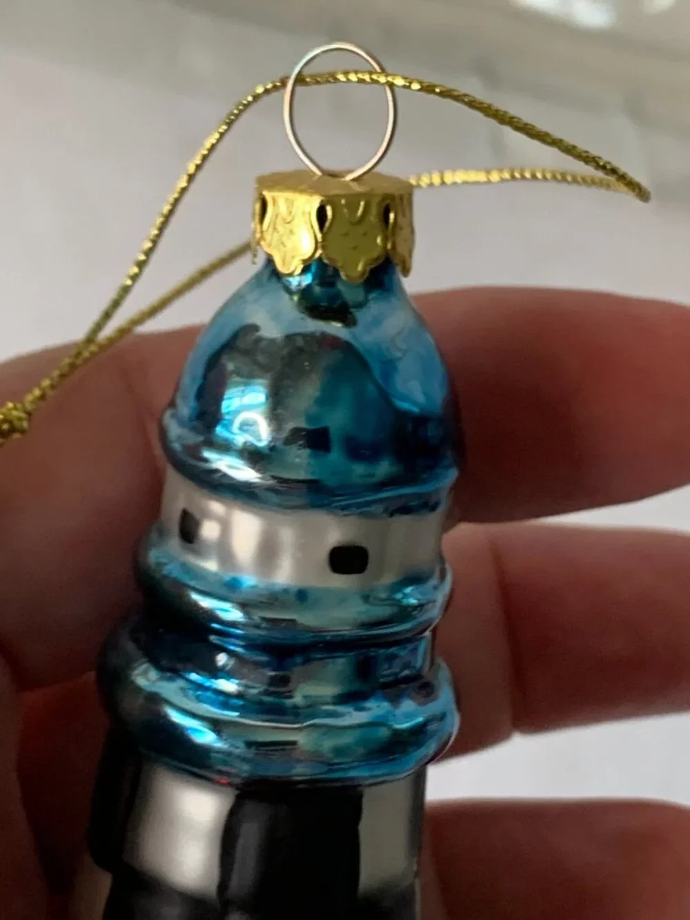VINTAGE KURT ADLER MERCURY HAND PAINTED GLASS BLOWN LIGHTHOUSES SET OF 4